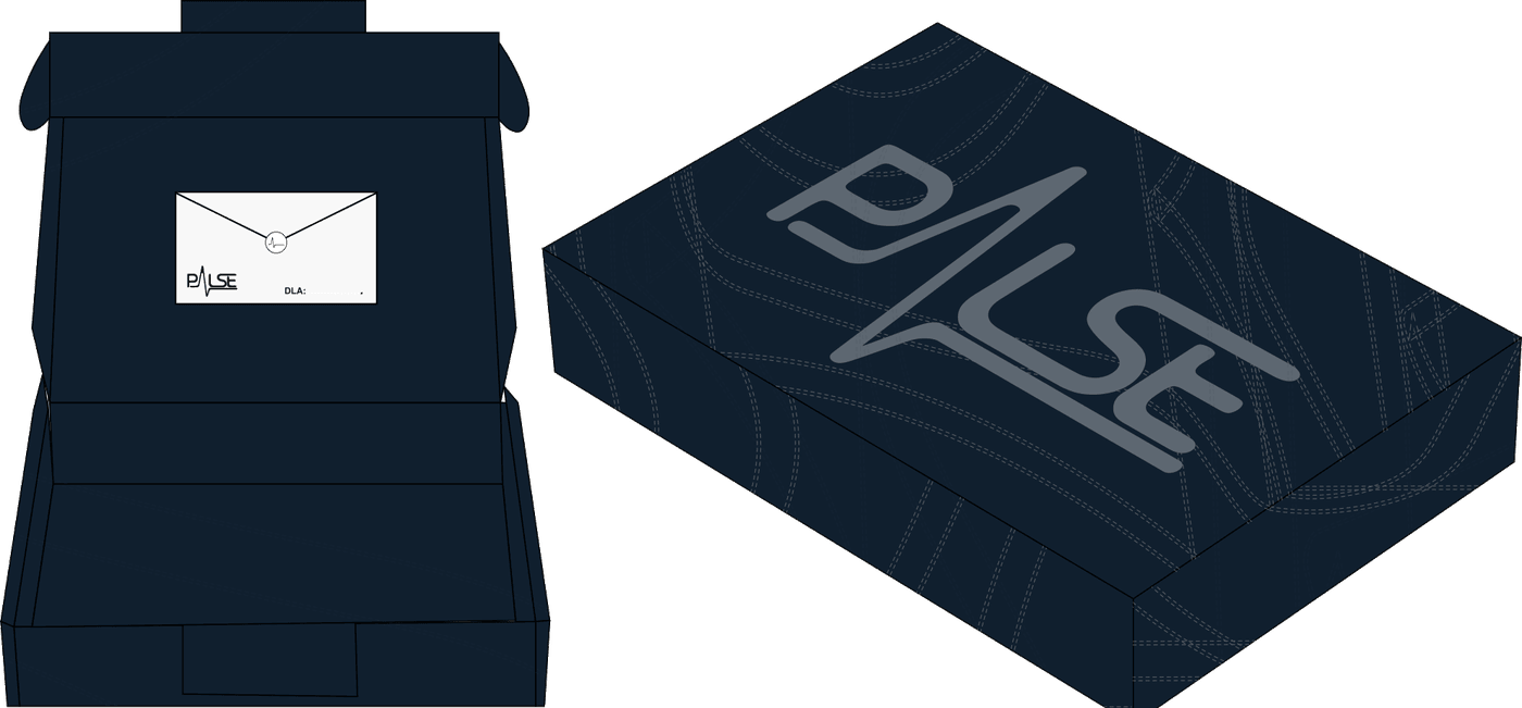 Pudełko PULSE z logo na wieku